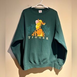 Vintage 90s Disney Store Tigger Crewneck Sweatshirt Green Size Large Men’s